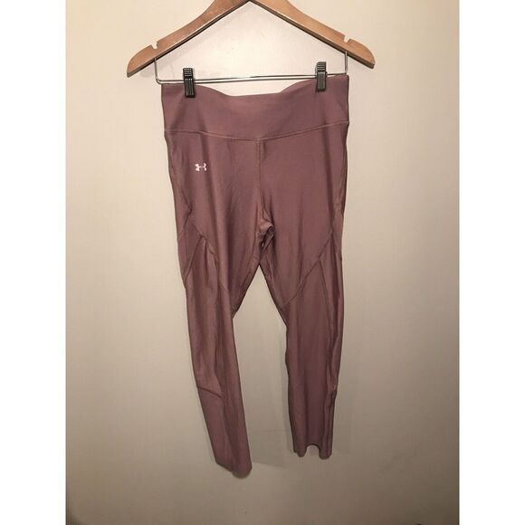 Under Armour Compression Heat Gear Leggings Pants Medium High Rise Mauve Pink - Picture 2 of 7